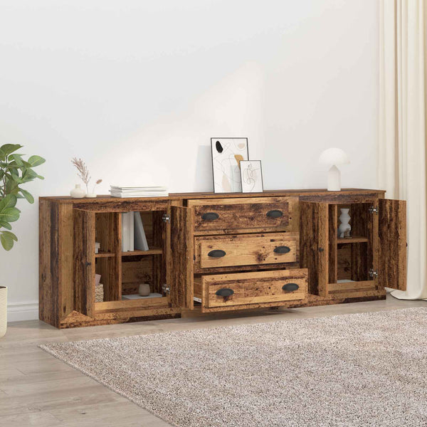 Sideboard Set 3-teilig Altholz 210 cm