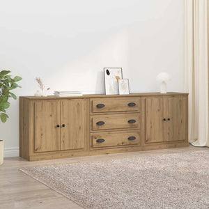 Sideboards 3er Set Artisan-Eiche 210 cm