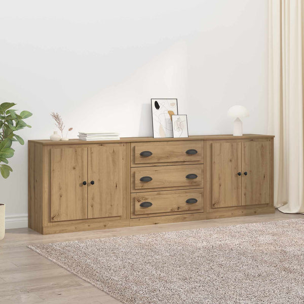 Sideboards 3er Set Artisan-Eiche 210 cm