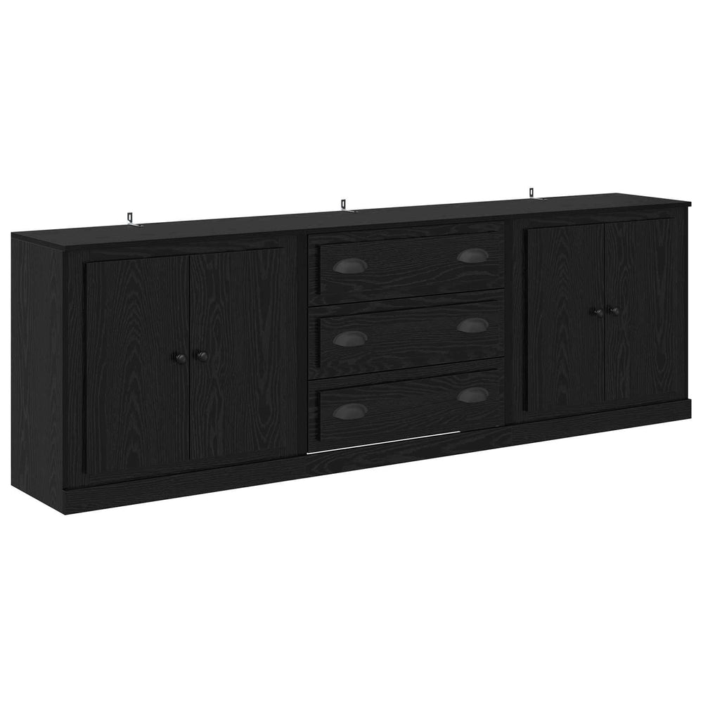 Sideboards 3er Set, Schwarze Eiche, 210 cm