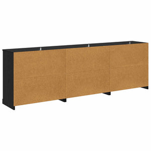 Sideboards 3er Set, Schwarze Eiche, 210 cm