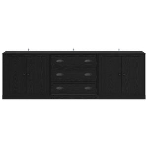 Sideboards 3er Set, Schwarze Eiche, 210 cm