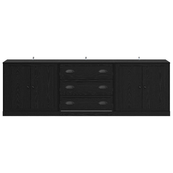Sideboards 3er Set, Schwarze Eiche, 210 cm