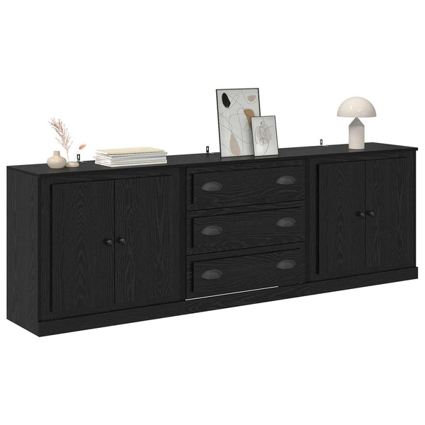Sideboards 3er Set, Schwarze Eiche, 210 cm
