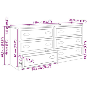 Sideboards 2er Set Altholz 70 cm