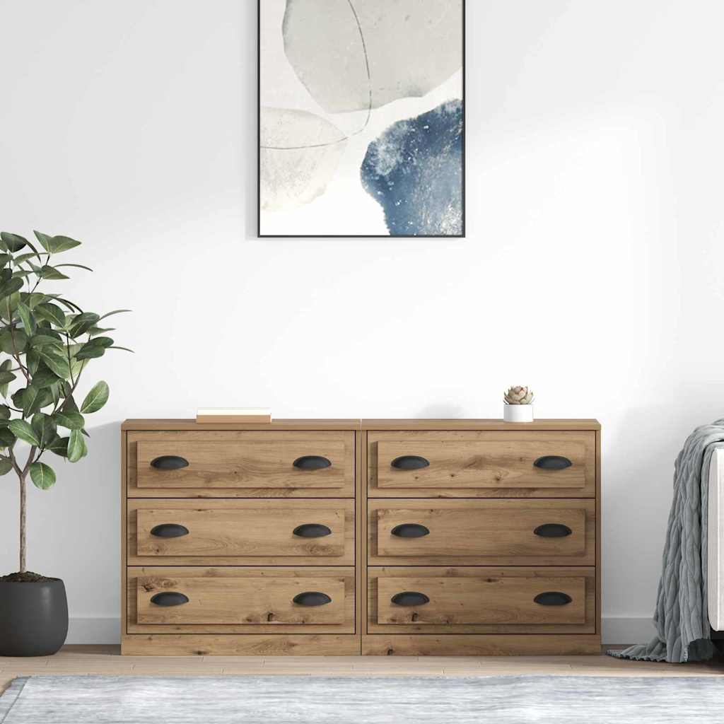 Sideboards 2er Set Artisan Eiche 70 cm