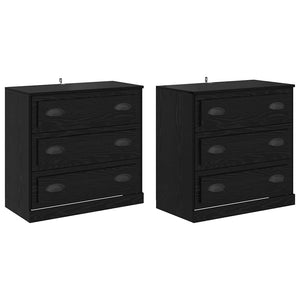 Sideboards 2er Set Schwarz Eiche