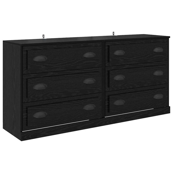 Sideboards 2er Set Schwarz Eiche