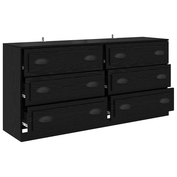 Sideboards 2er Set Schwarz Eiche