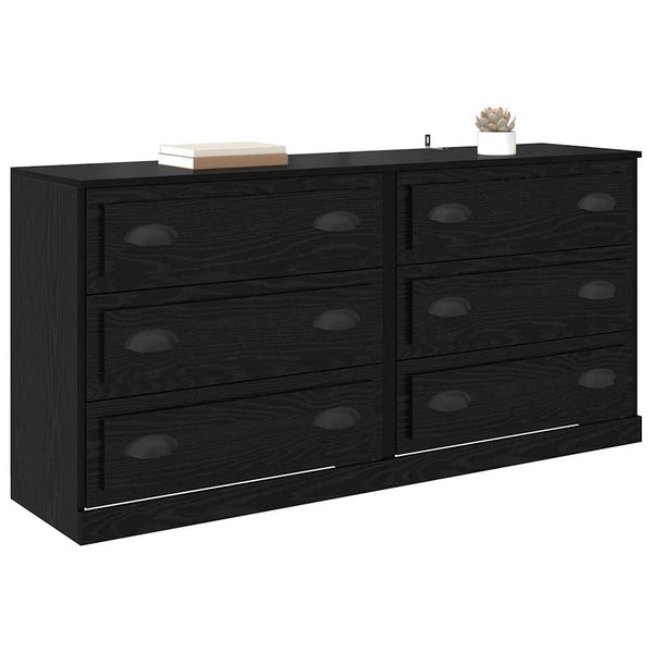 Sideboards 2er Set Schwarz Eiche