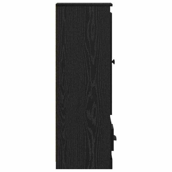 Highboard 3er Set Schwarz Eichenoptik