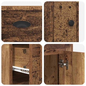 Schreibtisch mit Schrank Altholz 154,5 cm