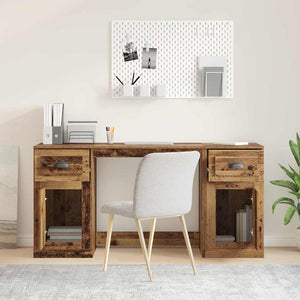 Schreibtisch mit Schrank Altholz 154,5 cm