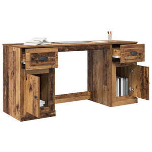 Schreibtisch mit Schrank Altholz 154,5 cm