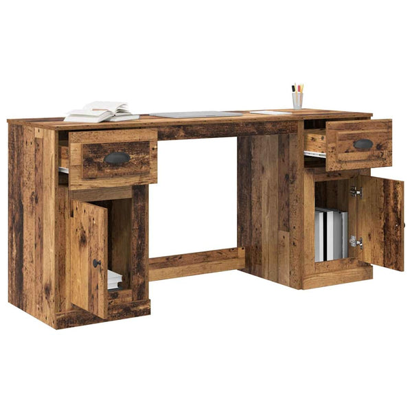 Schreibtisch mit Schrank Altholz 154,5 cm