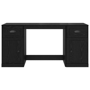 Schreibtisch mit Schrank Schwarz Eichen-Optik