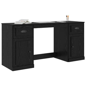 Schreibtisch mit Schrank Schwarz Eichen-Optik