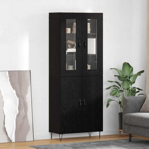 Highboard Weiß & Schwarz Eiche 180cm