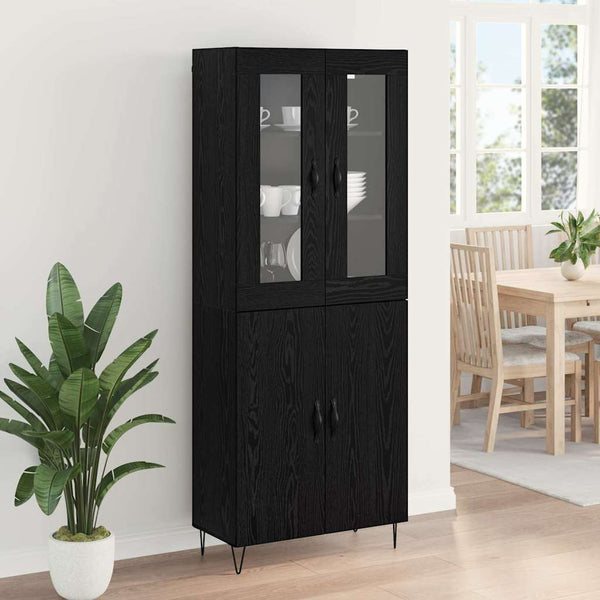 Highboard Weiß & Schwarz Eiche 180cm