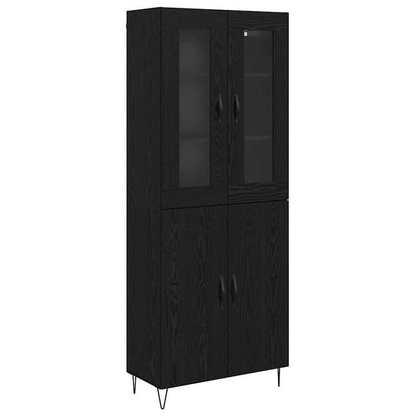 Highboard Weiß & Schwarz Eiche 180cm