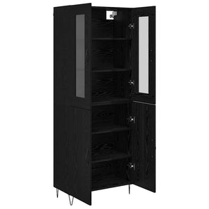 Highboard Weiß & Schwarz Eiche 180cm