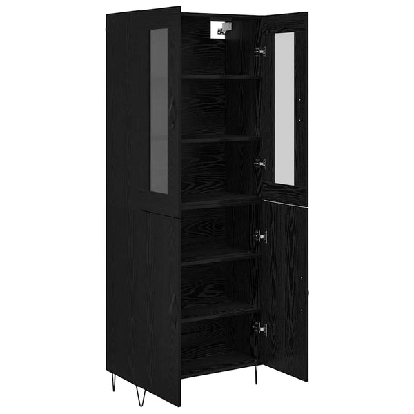Highboard Weiß & Schwarz Eiche 180cm