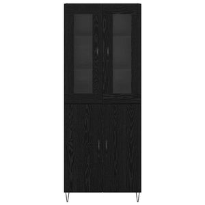 Highboard Weiß & Schwarz Eiche 180cm