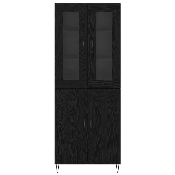 Highboard Weiß & Schwarz Eiche 180cm