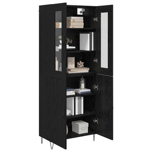 Highboard Weiß & Schwarz Eiche 180cm