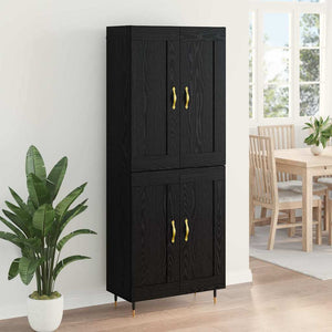 Highboard Schwarz Eichenoptik 69,5 cm
