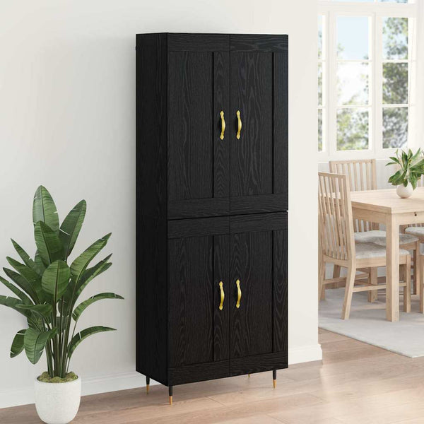 Highboard Schwarz Eichenoptik 69,5 cm