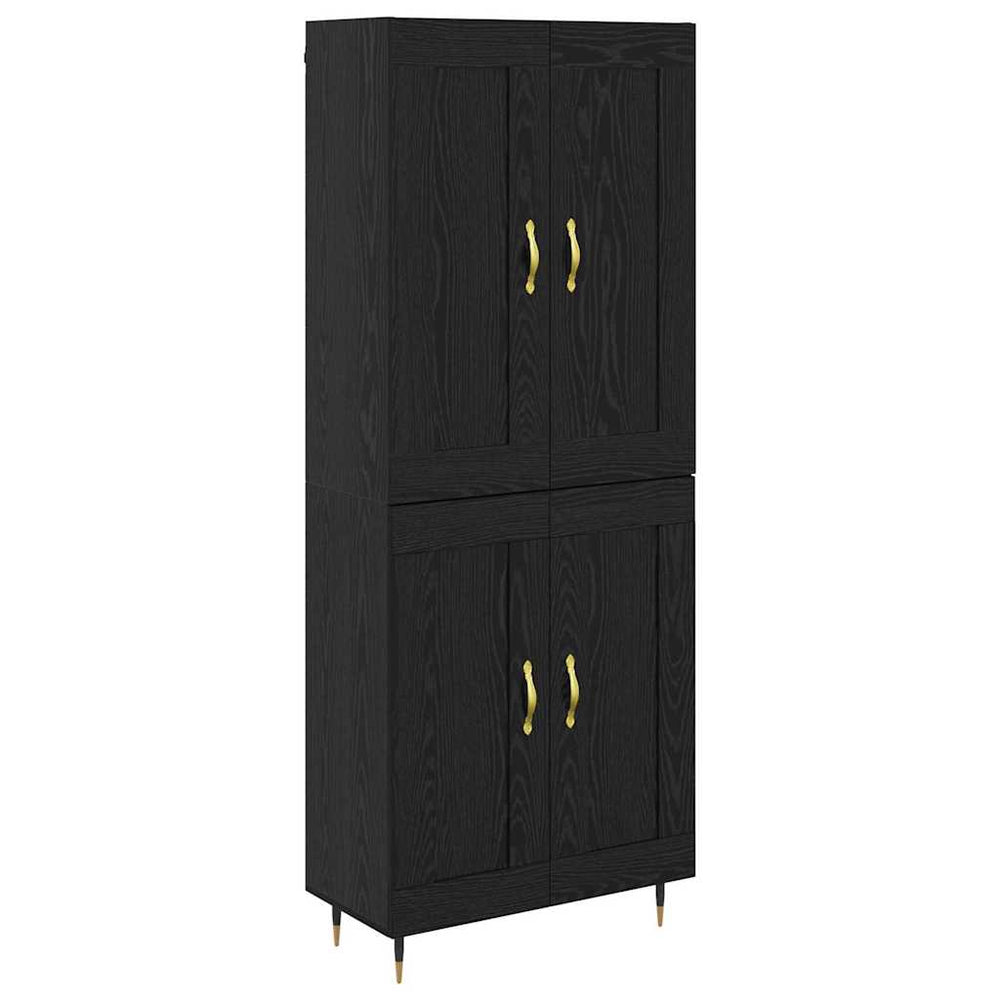 Highboard Schwarz Eichenoptik 69,5 cm