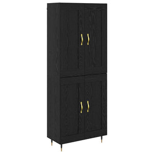 Highboard Schwarz Eichenoptik 69,5 cm