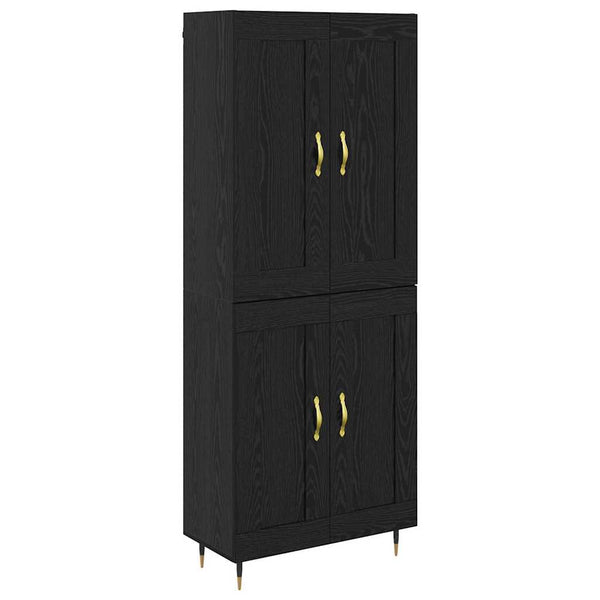 Highboard Schwarz Eichenoptik 69,5 cm