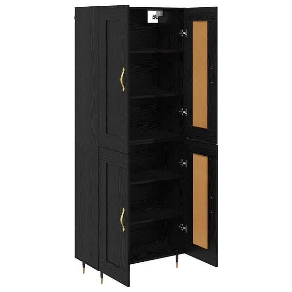 Highboard Schwarz Eichenoptik 69,5 cm