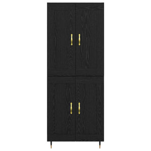 Highboard Schwarz Eichenoptik 69,5 cm