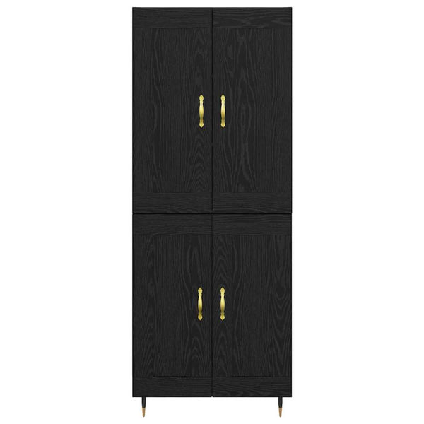 Highboard Schwarz Eichenoptik 69,5 cm
