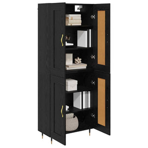 Highboard Schwarz Eichenoptik 69,5 cm