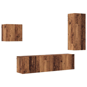 vidaXL Meubles TV muraux 4 pcs Bois de récupération Bois d'ingénierie