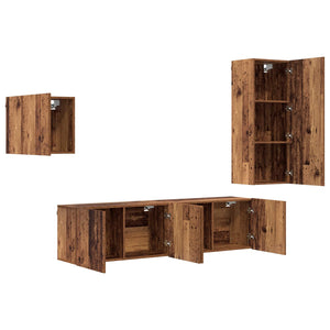 vidaXL Meubles TV muraux 4 pcs Bois de récupération Bois d'ingénierie