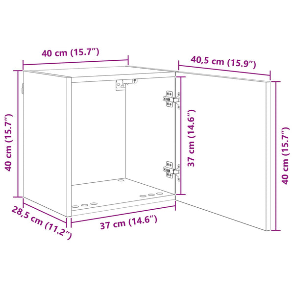 Wandmontierter TV-Schrank Artisan-Eiche, 4-teilig