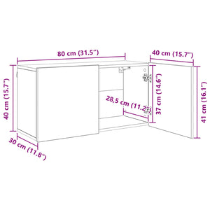 Wandmontierter TV-Schrank Artisan-Eiche, 4-teilig