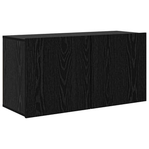 TV-Schrank 4er Set Schwarz Eichenoptik