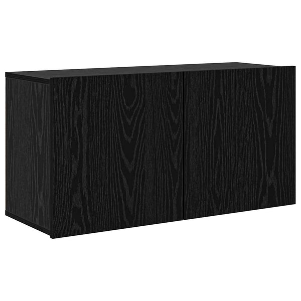 TV-Schrank 4er Set Schwarz Eichenoptik