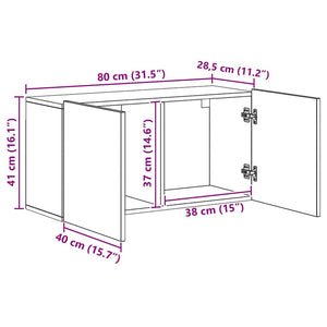 TV-Schrank 4er Set Schwarz Eichenoptik