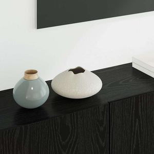 TV-Wandmöbel Set Schwarz Eichen-Optik