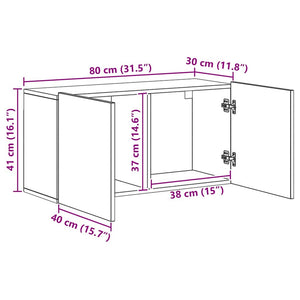 TV-Wandmöbel Set Schwarz Eichen-Optik