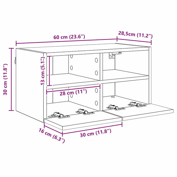TV-Wandregal Set, Artisan-Eiche