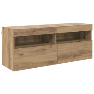 TV-Wandregal mit LED Altholz Optik