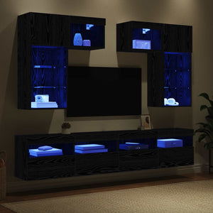 TV-Wandregal Set, Artisan Eiche, 6-teilig